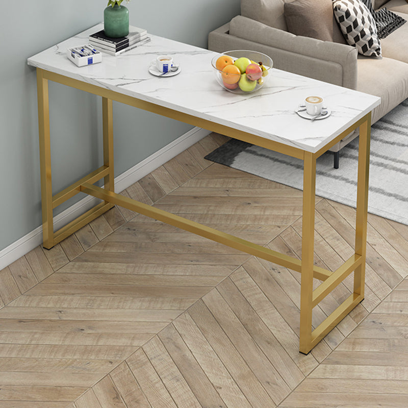 Glam Style Rectangle Wood Bar Height Pub Table for Living Room