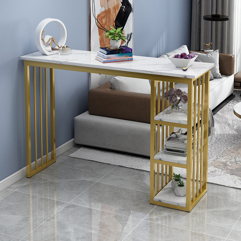 Glam Style Rectangle Wood Bar Height Pub Table for Living Room