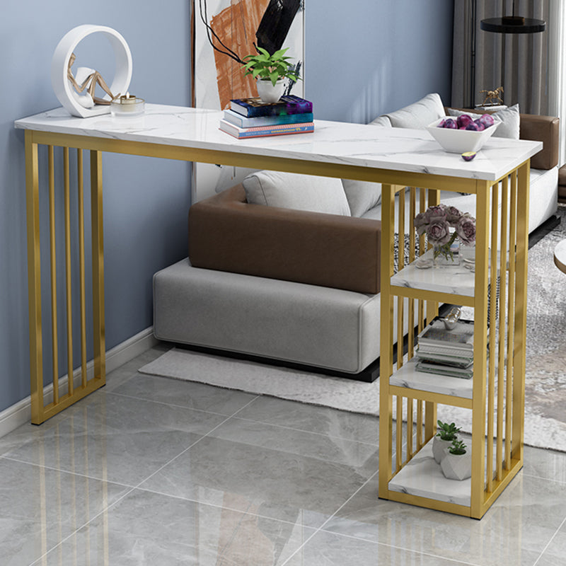 Glam Style Rectangle Wood Bar Height Pub Table for Living Room