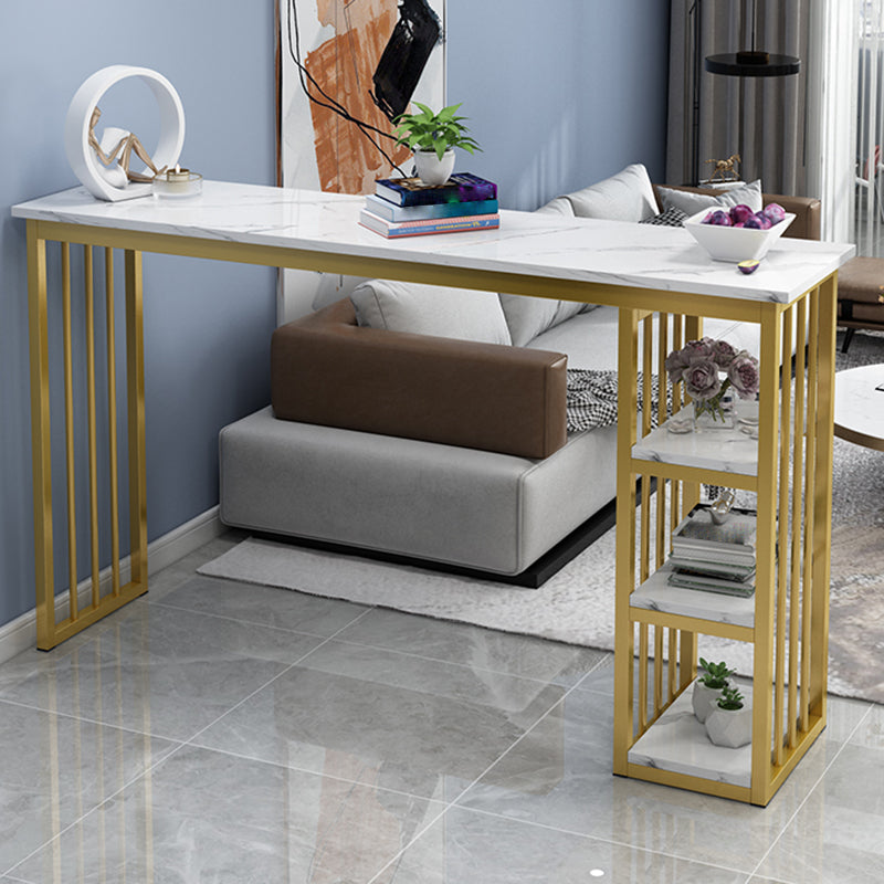 Glam Style Rectangle Wood Bar Height Pub Table for Living Room