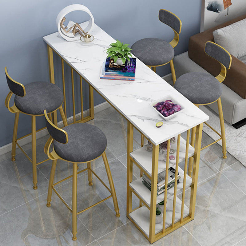 Glam Style Rectangle Wood Bar Height Pub Table for Living Room