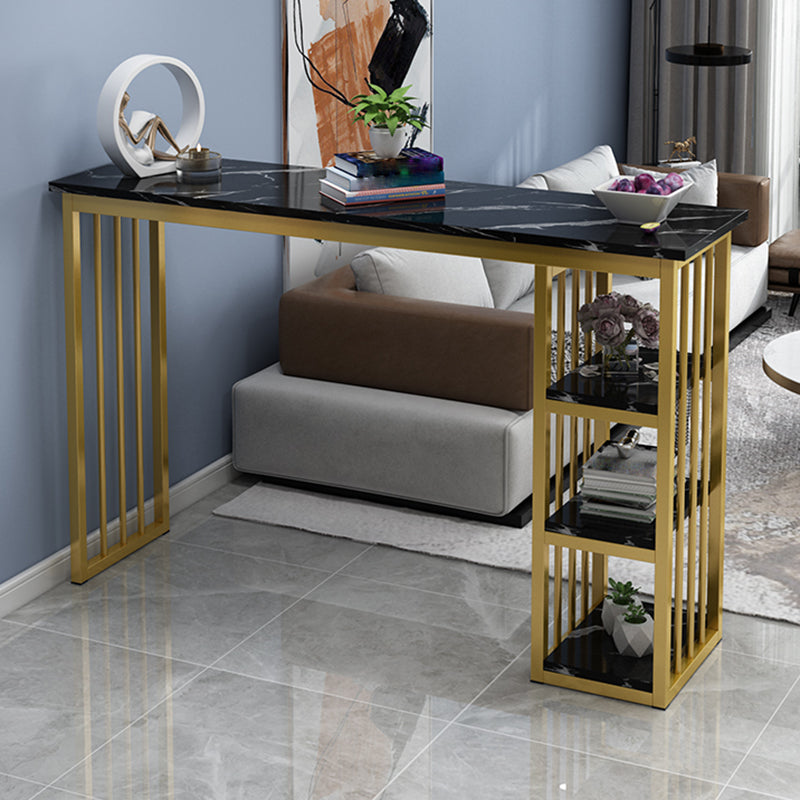 Glam Style Rectangle Wood Bar Height Pub Table for Living Room