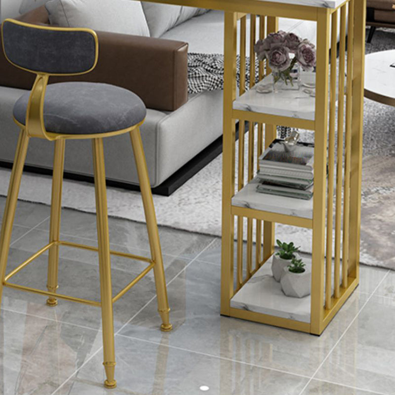 Glam Style Rectangle Wood Bar Height Pub Table for Living Room