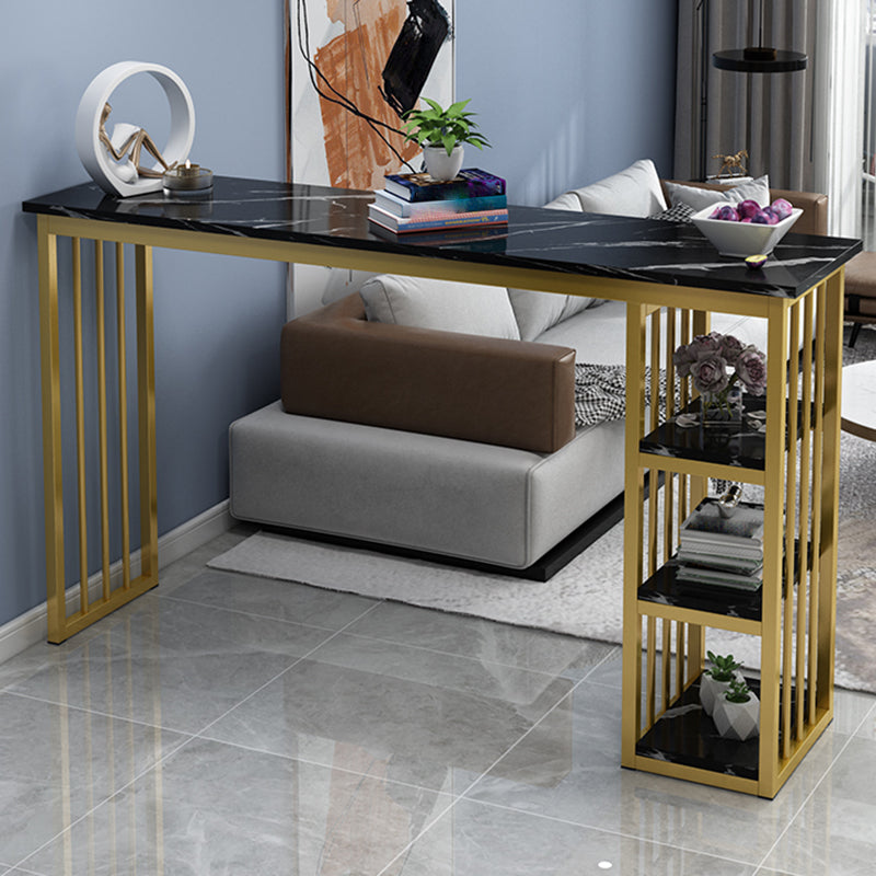 Glam Style Rectangle Wood Bar Height Pub Table for Living Room