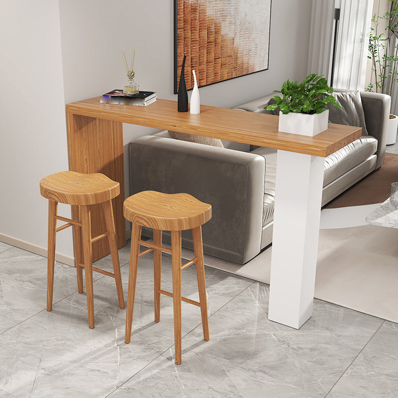 Modern Style Rectangle Solid Wood Bar Height Pub Table for Indoor
