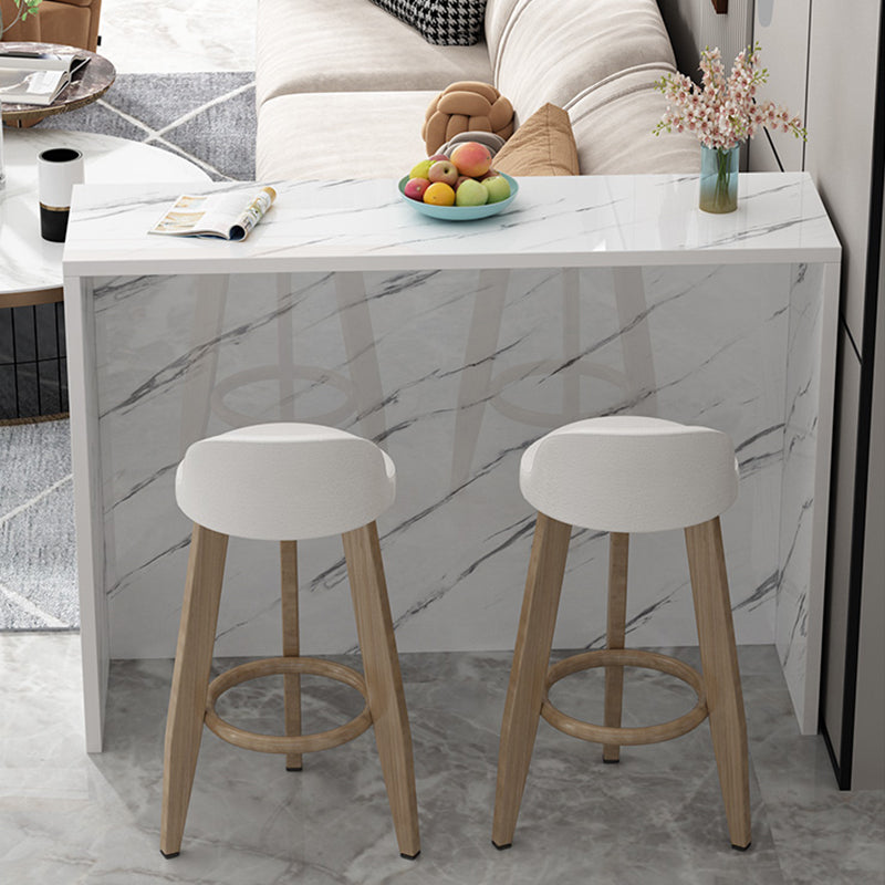 Matte Finish Manufactured Wood Pub Table Rectangle Bistro Table for Living Room