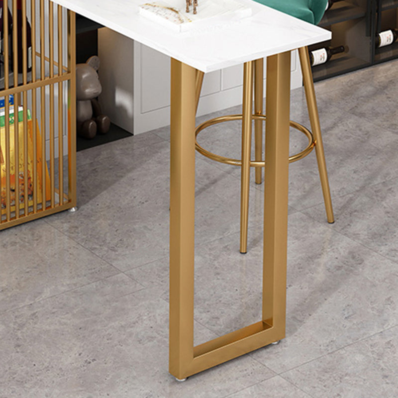 Glam Bar Dining Table White Rectangle Living Room Counter Table