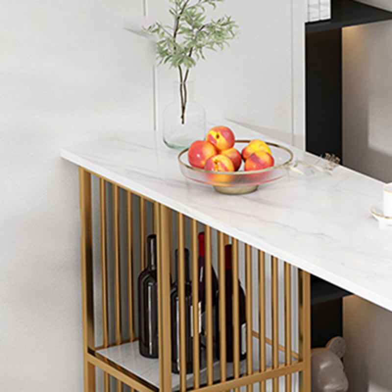 Glam Bar Dining Table White Rectangle Living Room Counter Table