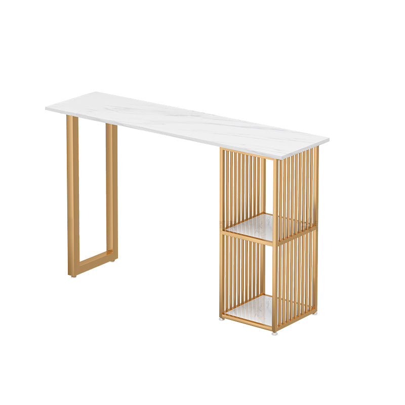 Glam Bar Dining Table White Rectangle Living Room Counter Table