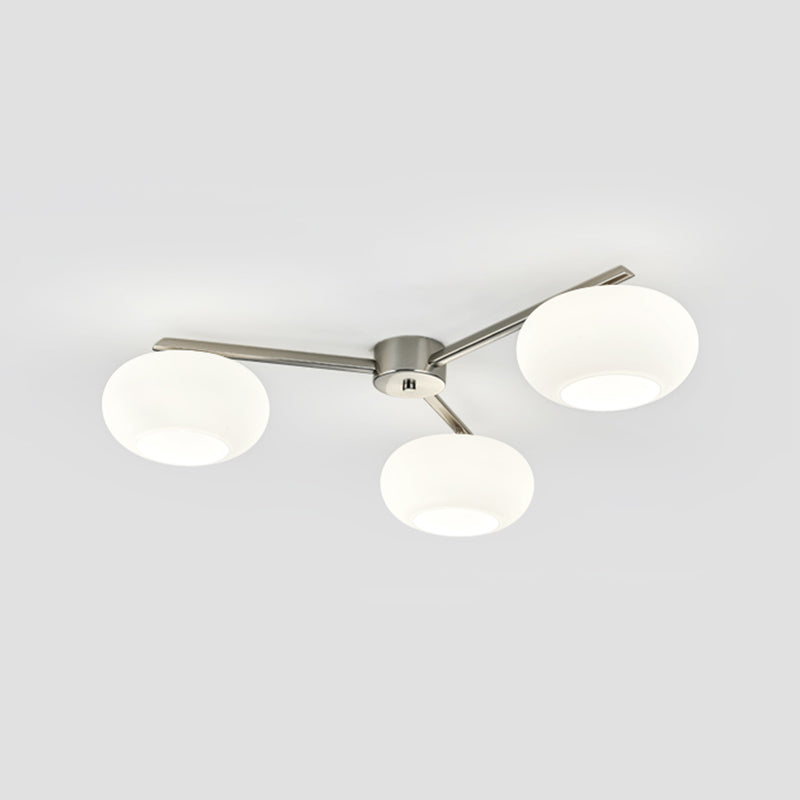 Multi Lights Ceiling Mount Light Modern Style with Glass Shade for Living Room