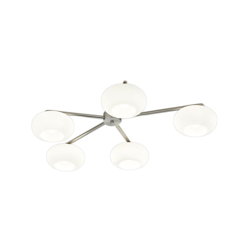 Multi Lights Ceiling Mount Light Modern Style with Glass Shade for Living Room