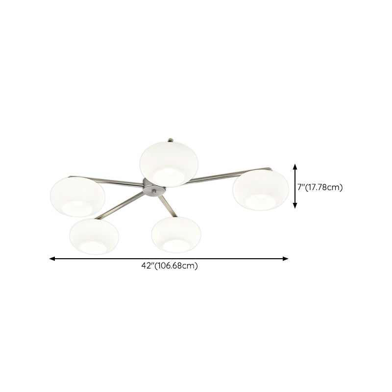 Multi Lights Ceiling Mount Light Modern Style with Glass Shade for Living Room