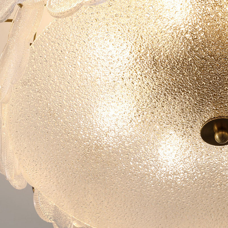 Modern Style Ceiling Mount Light Round with Glass Shade for Bedroom