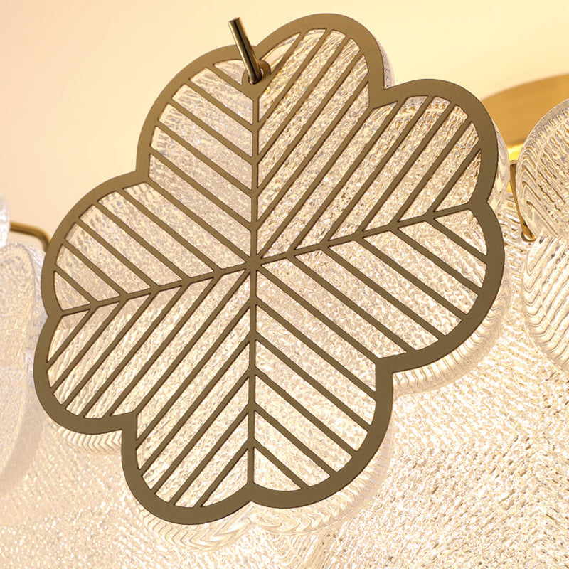 Modern Style Ceiling Mount Light Round with Glass Shade for Bedroom