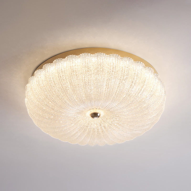 Modern Style Ceiling Mount Light Round LED with Glass Shade for Bedroom
