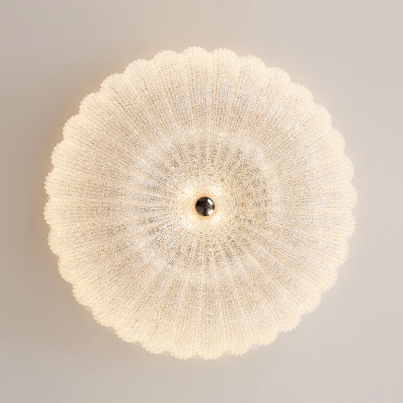 Modern Style Ceiling Mount Light Round LED with Glass Shade for Bedroom