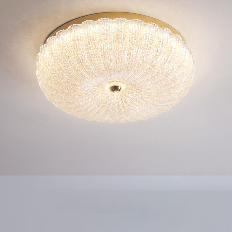 Modern Style Ceiling Mount Light Round LED with Glass Shade for Bedroom