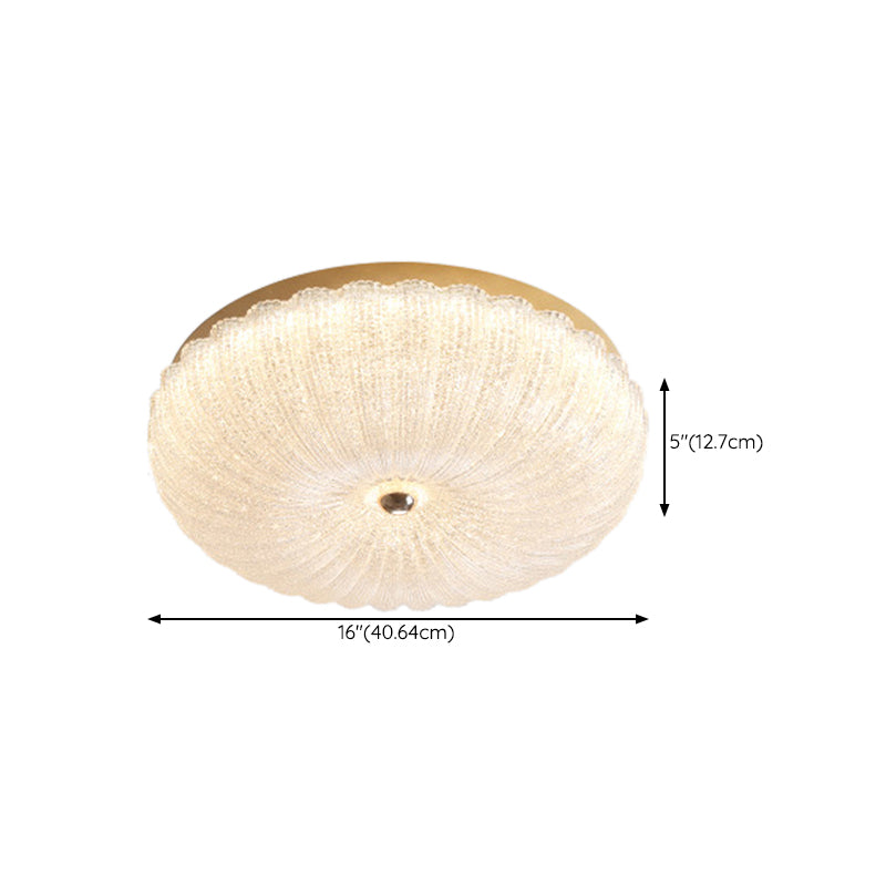 Modern Style Ceiling Mount Light Round LED with Glass Shade for Bedroom