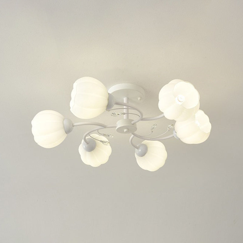 Modern Simple Circle Shape Ceiling Light with Glass Shade for Living Room