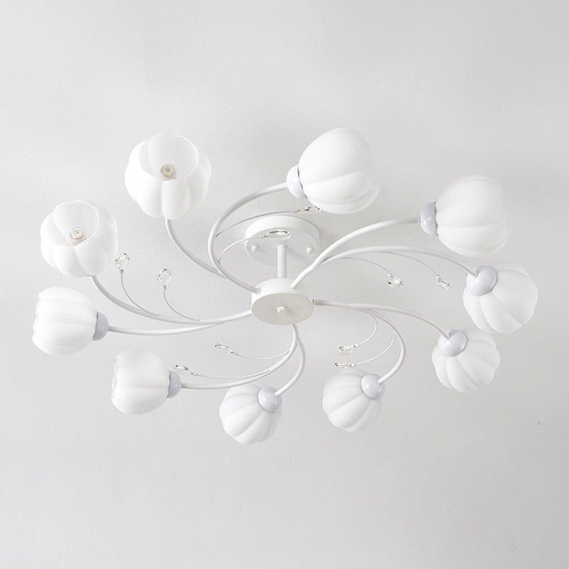 Modern Simple Circle Shape Ceiling Light with Glass Shade for Living Room