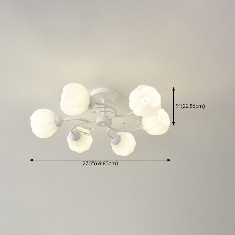 Modern Simple Circle Shape Ceiling Light with Glass Shade for Living Room