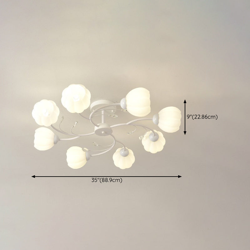 Modern Simple Circle Shape Ceiling Light with Glass Shade for Living Room