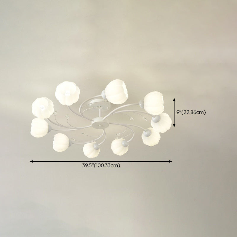 Modern Simple Circle Shape Ceiling Light with Glass Shade for Living Room