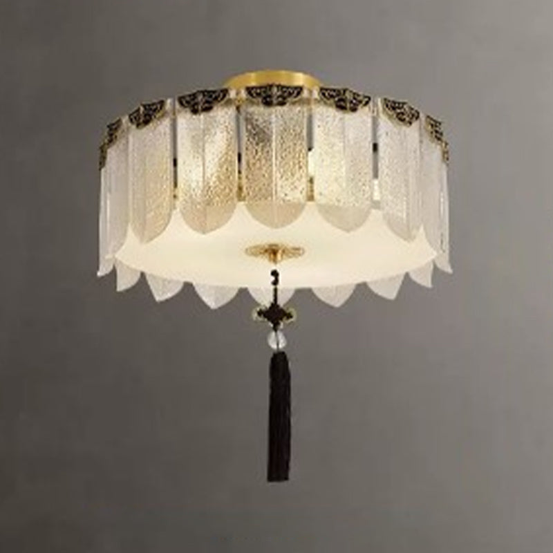 Modern Simple Round Shape Ceiling Light with Glass Shade for Living Room