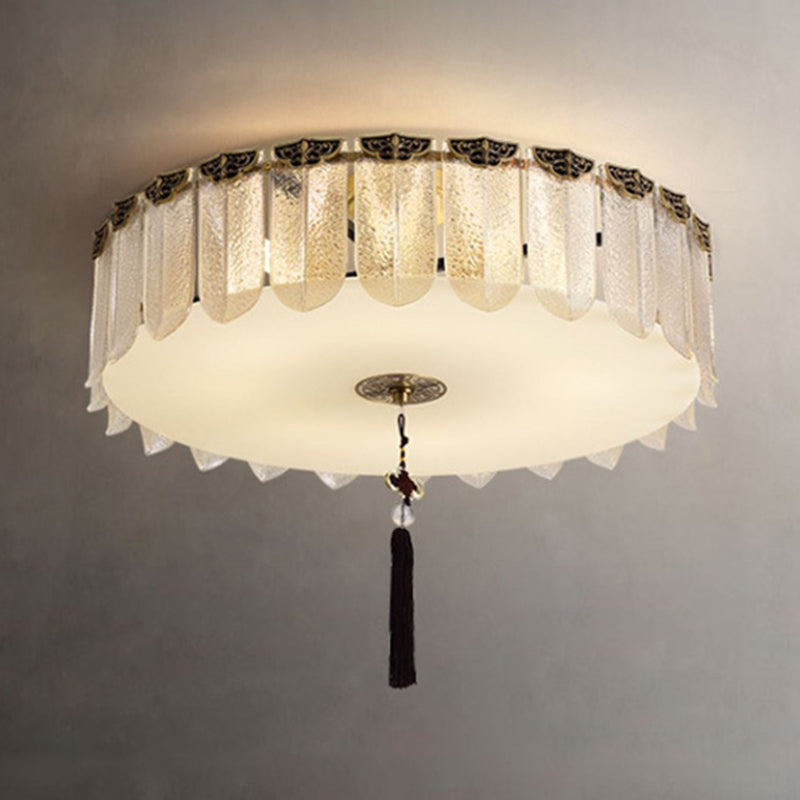 Modern Simple Round Shape Ceiling Light with Glass Shade for Living Room