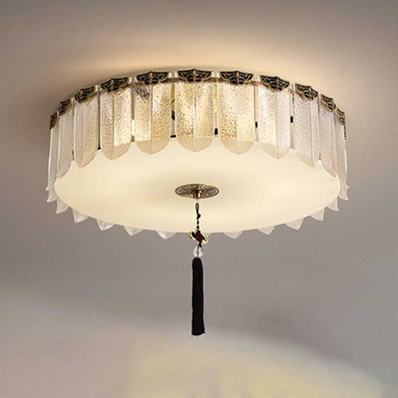 Modern Simple Round Shape Ceiling Light with Glass Shade for Living Room