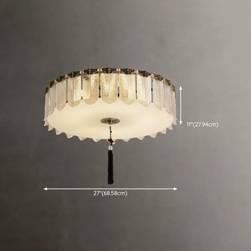 Modern Simple Round Shape Ceiling Light with Glass Shade for Living Room