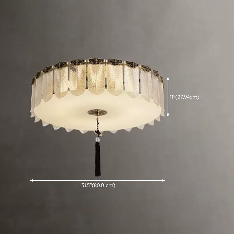 Modern Simple Round Shape Ceiling Light with Glass Shade for Living Room