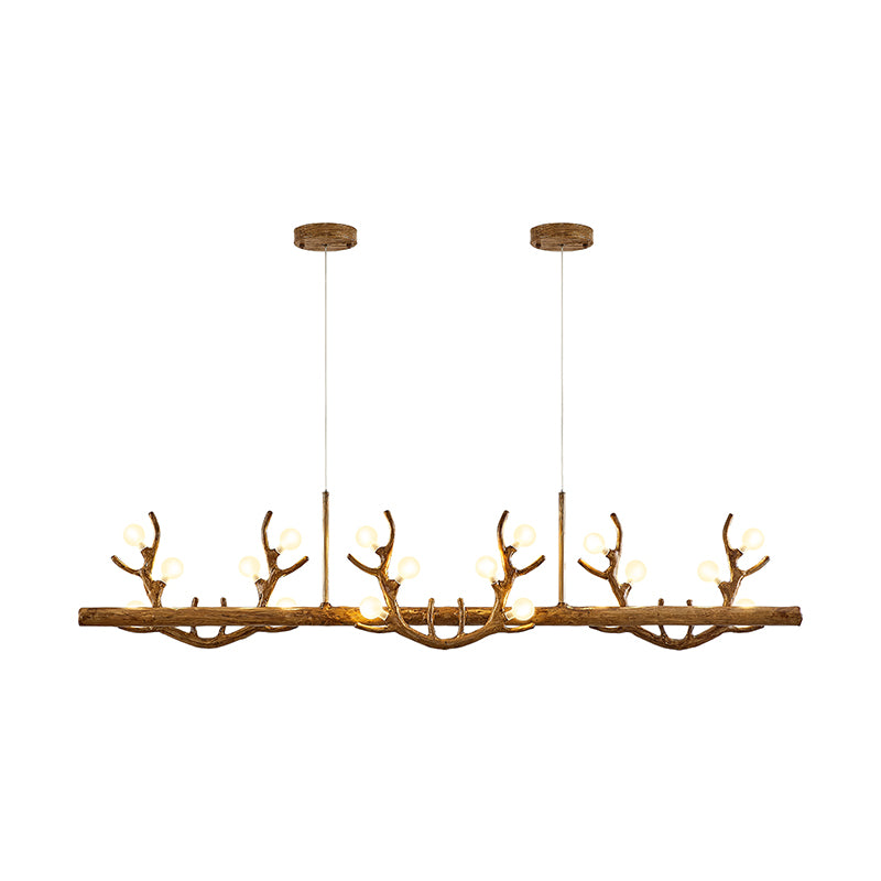 Industrial Multi Head Kitchen Island Fixture Resin and Glass Ceiling Pendant Lighting