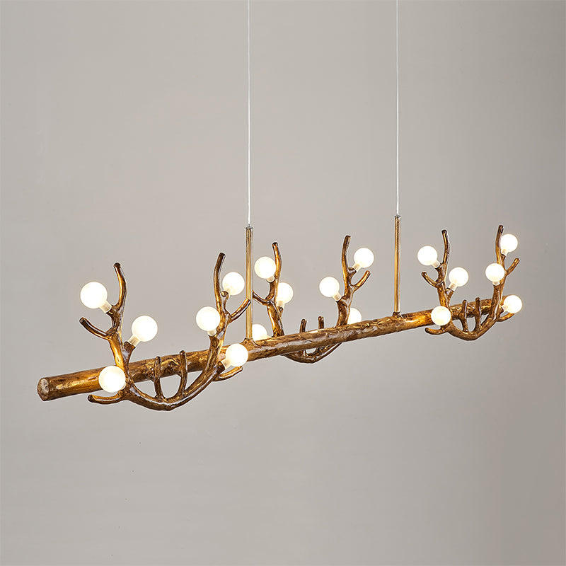 Industrial Multi Head Kitchen Island Fixture Resin and Glass Ceiling Pendant Lighting