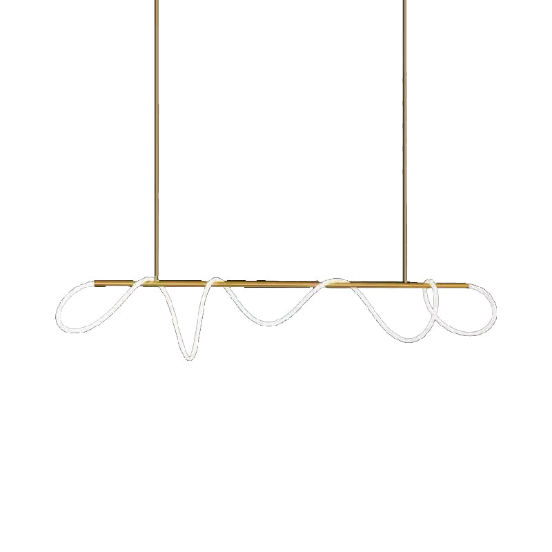 Line Shape Hanging Lamp Modern Island Chandelier Lights for Dining Room