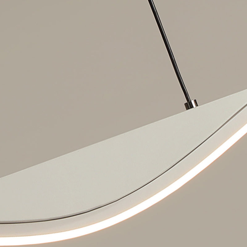 Unique Shape Hanging Lamp Modern Island Chandelier Lights in White Finish for Dining Room