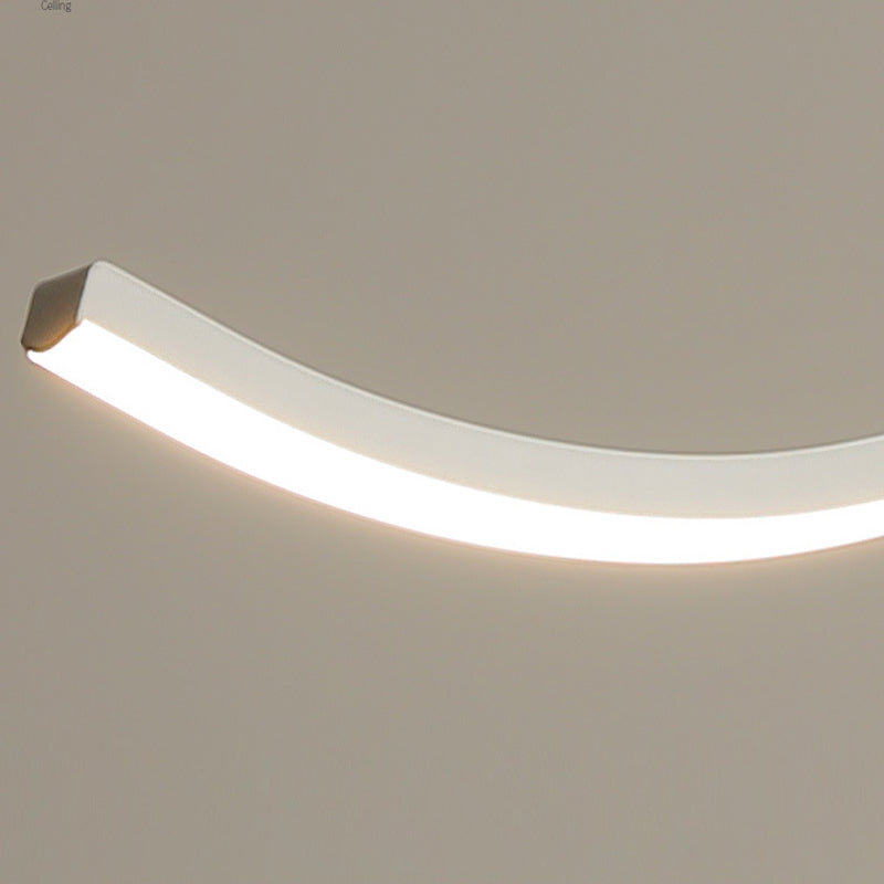Unique Shape Hanging Lamp Modern Island Chandelier Lights in White Finish for Dining Room
