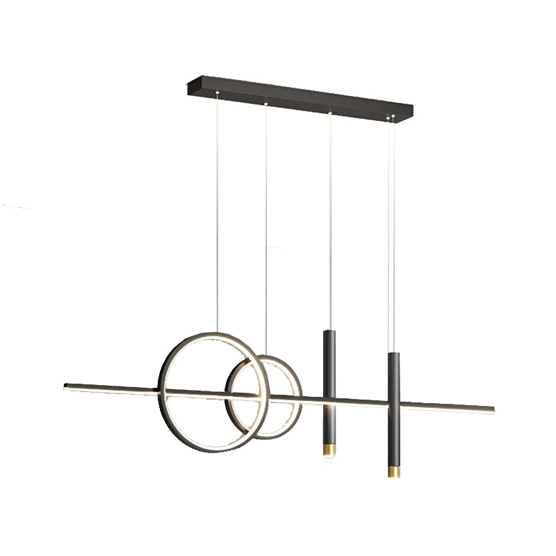 Unique Shape Hanging Lamp Metal Island Chandelier Lights for Dining Room