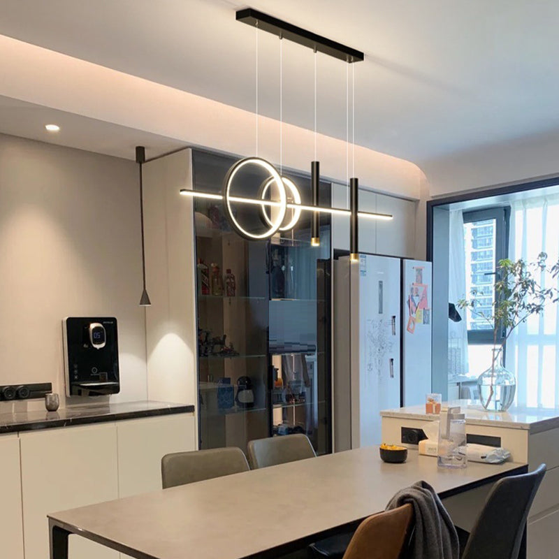 Unique Shape Hanging Lamp Metal Island Chandelier Lights for Dining Room