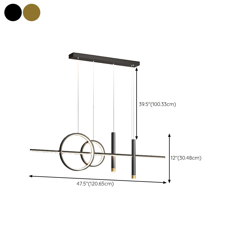 Unique Shape Hanging Lamp Metal Island Chandelier Lights for Dining Room