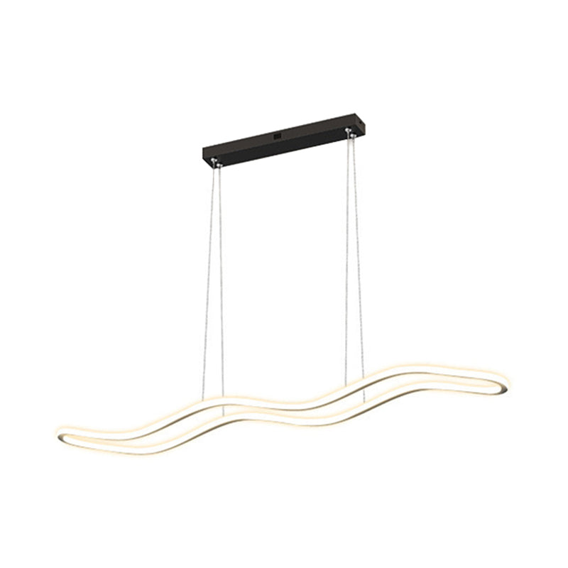 Single Black/White Kitchen Island Lighting Statement LED Island Pendant Lighting