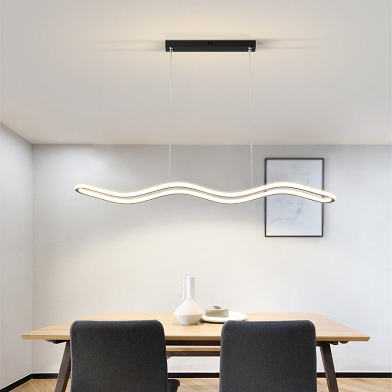 Single Black/White Kitchen Island Lighting Statement LED Island Pendant Lighting