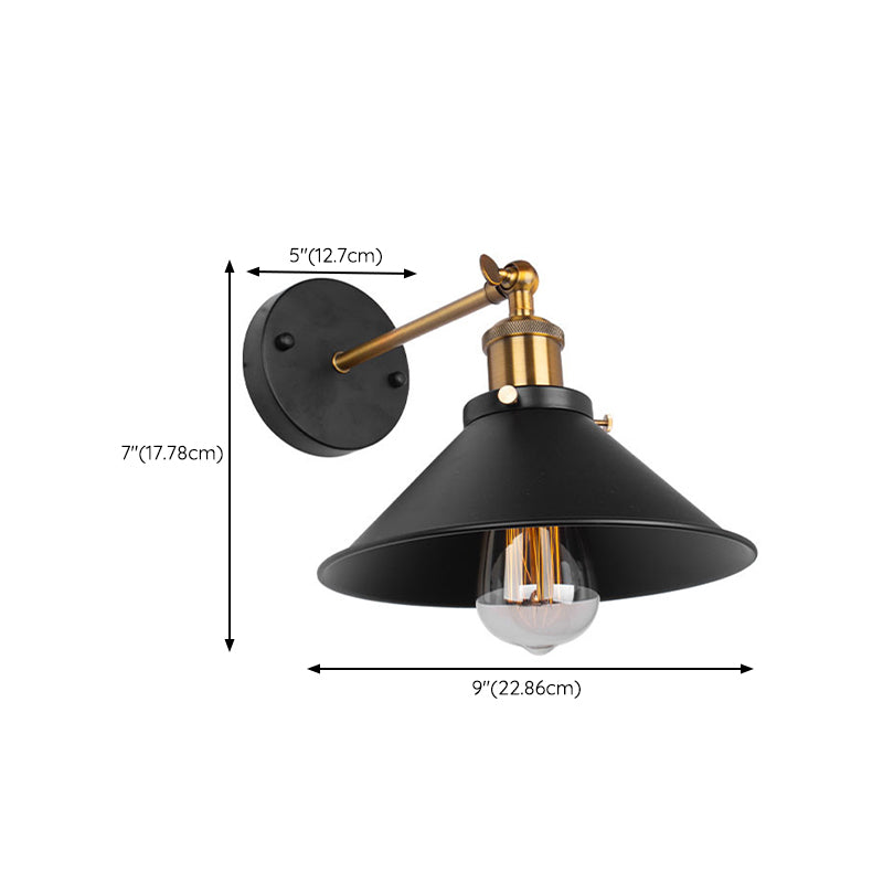 Industrial Metallic Wall Light Fixture with 1 Light for Sitting Room