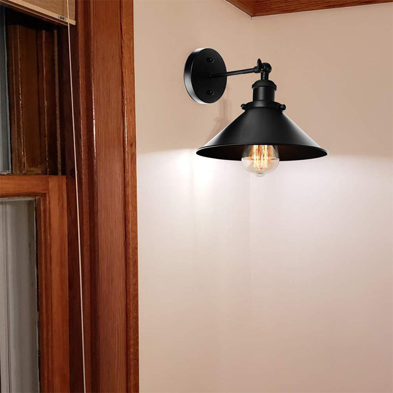 Industrial Metallic Wall Light Fixture with 1 Light for Bedroom Living Room