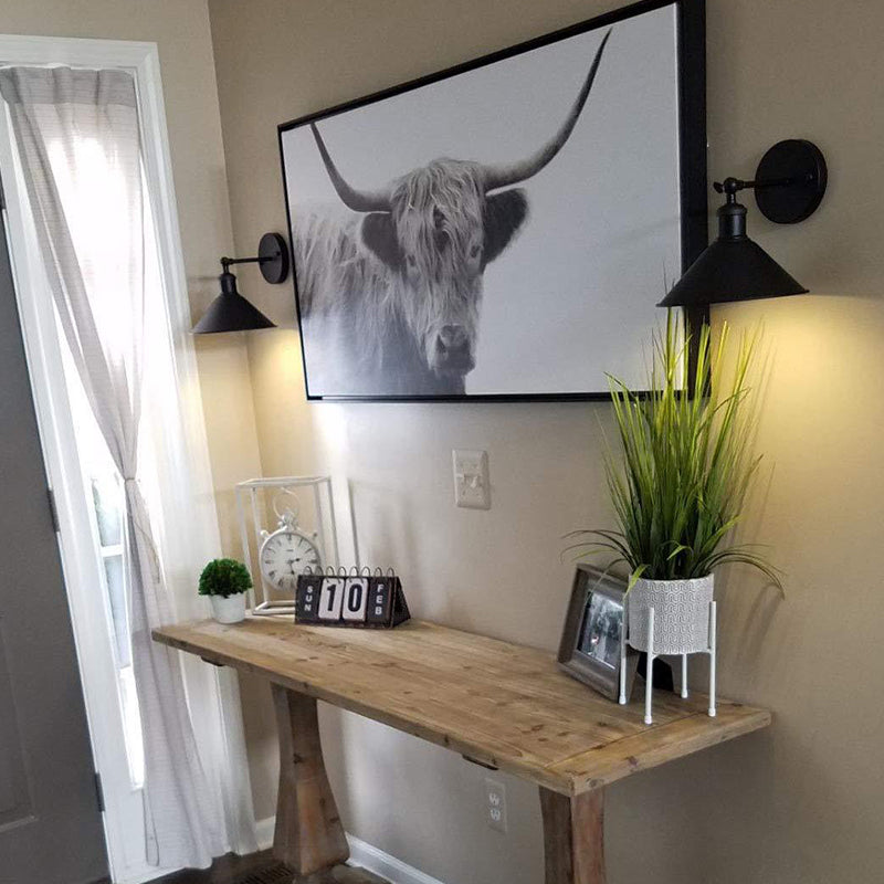 Industrial Metallic Wall Light Fixture with 1 Light for Bedroom Living Room