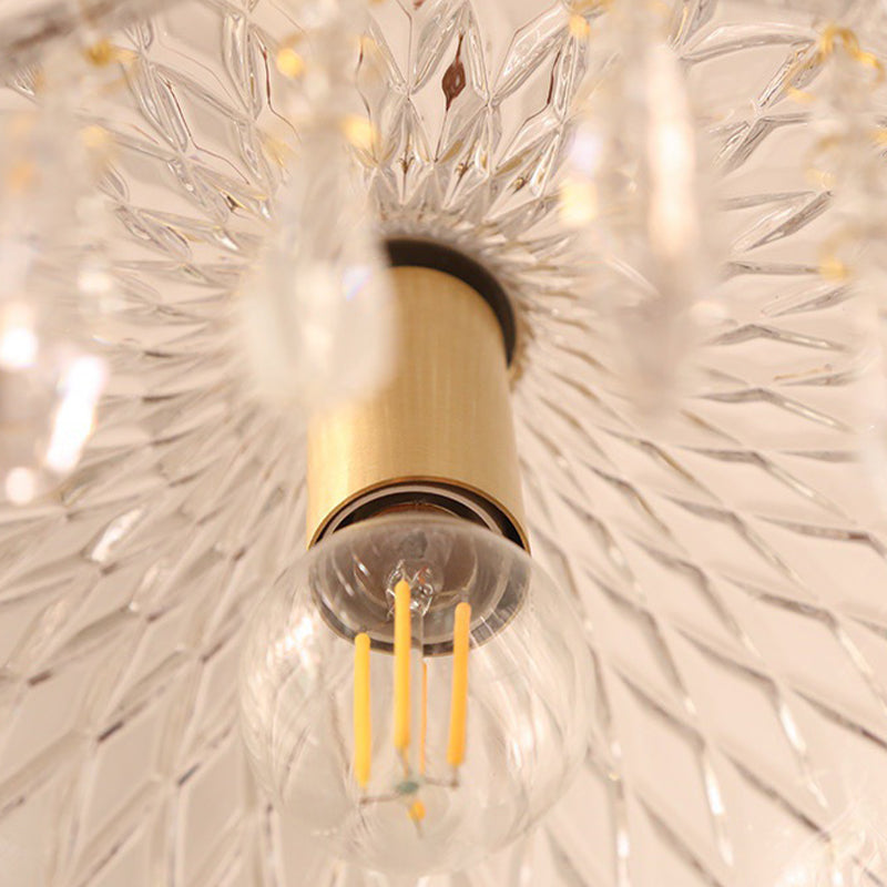 Modern Wall Light Sconce Glass Wall Light Fixture with Crystal for Bedroom