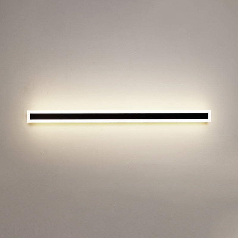 Linear Shape Metal Wall Light Modern Style 1 Light Wall Mount Lighting in Black
