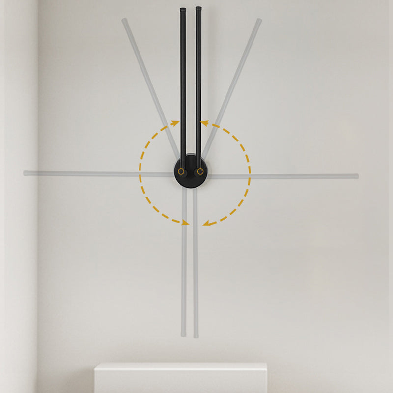 Linear Wall Lighting Industrial Metal Rotatable Wall Sconces in Black