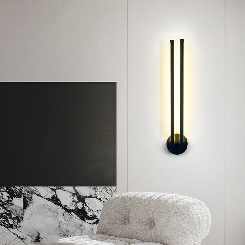 Linear Wall Lighting Industrial Metal Rotatable Wall Sconces in Black