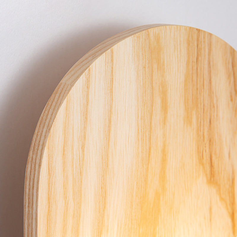 Modern Simple Wooden Wall Light Ellipse Shape Wall Lamp for Living Room